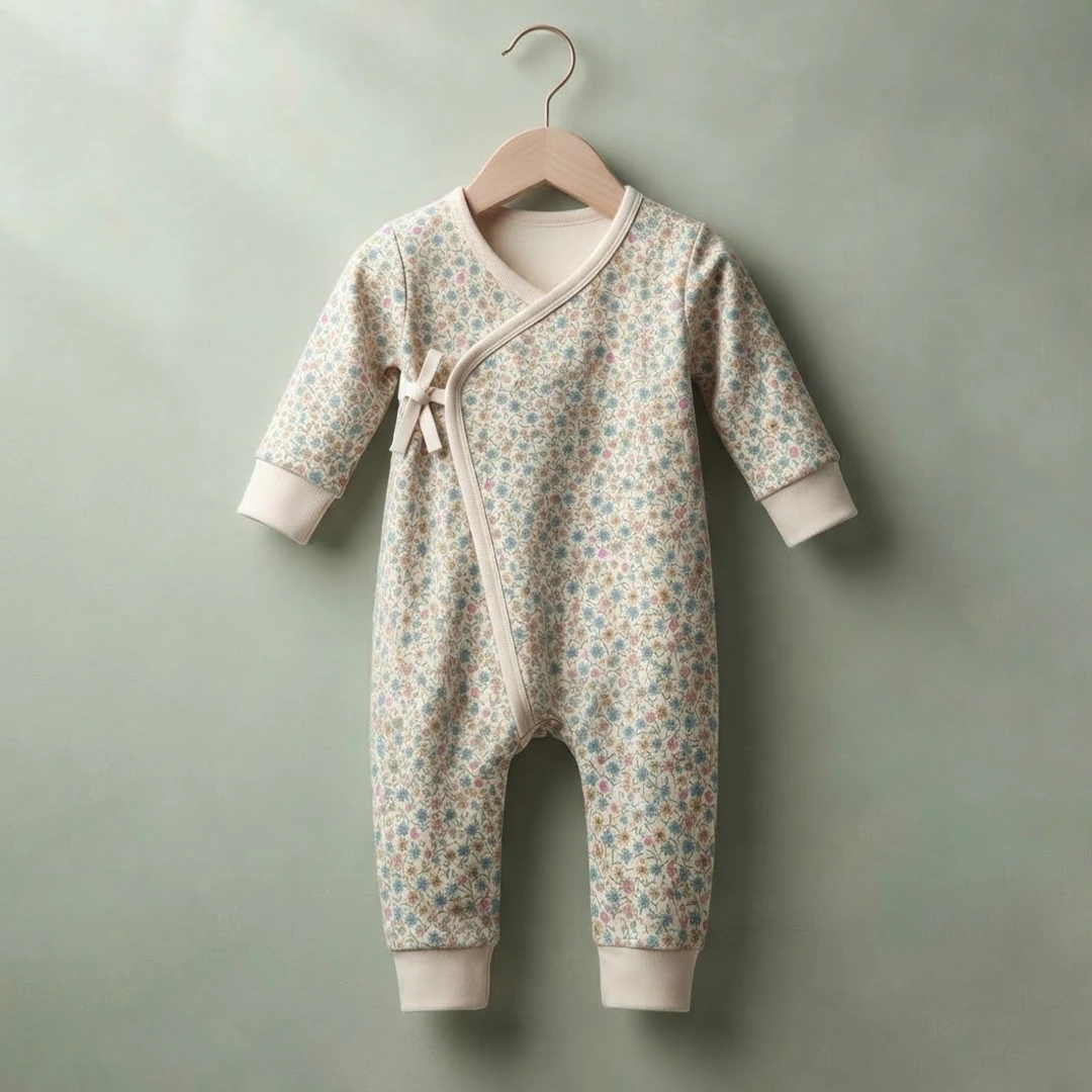 Floral Kimono Baby Rompe